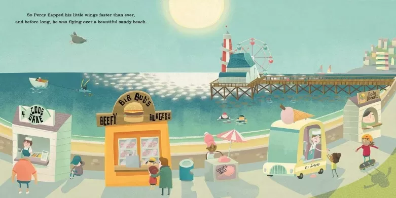 Inside spread of beachfront from The Last Chip